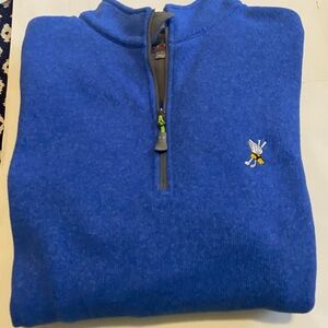 Peter Millar Winged Foot Royal Blue Zip-Up Sweater